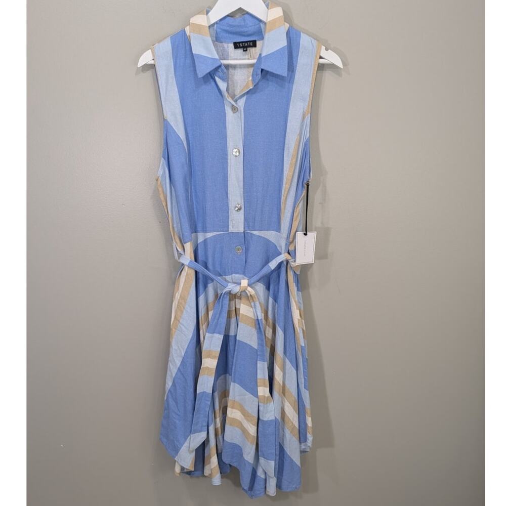 1. State Shirt Dress Coastal Preppy Resort Timeless Picnic Classic - Size L